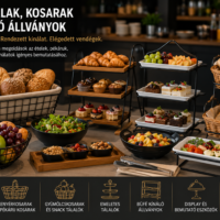 Tálalótálak, kosarak és kínáló állványok